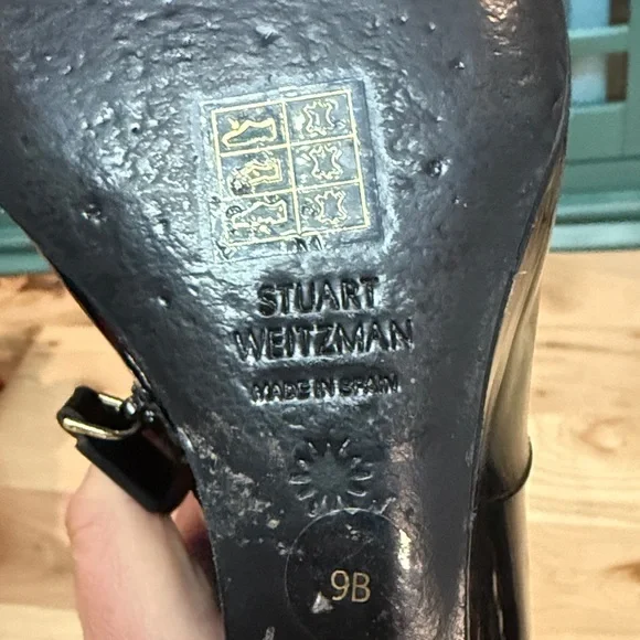 Stuart Weitzman Stuart 100 Black Patent Leather Wedge Boots - Picture 2 of 3